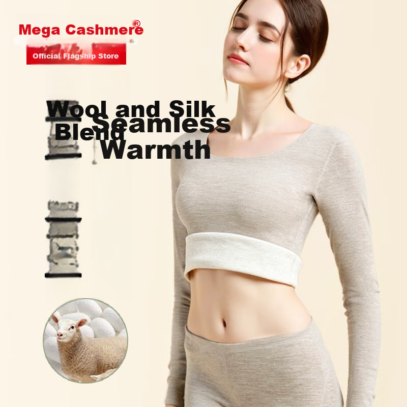 Bejirog Women's Thermal Underwear Set, Thick Fleece-Lined Body-Shaping Heat-Generating Anti-Cold Seamless Base Layer Autumn Top And Pants Winter Seaso