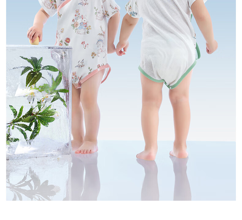 Beitaisi Baby Clothes, Summer Thin Style, Newborn Onesie, Mesh Breathable Pure Cotton, Unisex Infant Bodysuit 1