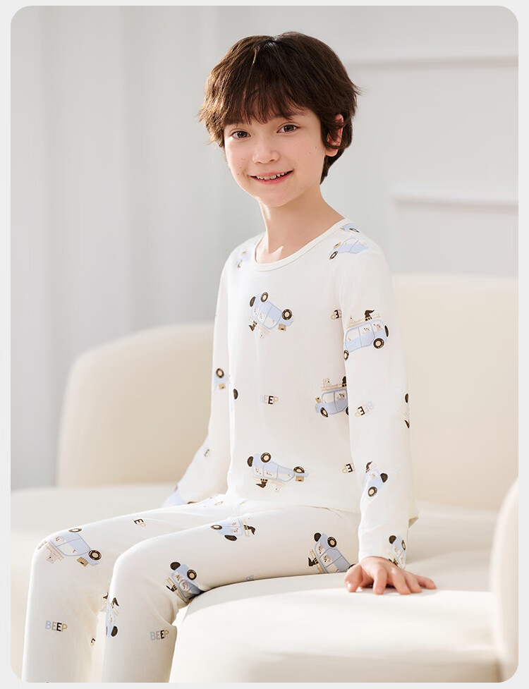 YEEHOO Cool Lenzing Modal 10A Antibacterial Boys' Pajamas Homewear Set for Youth 6-12 Years 9