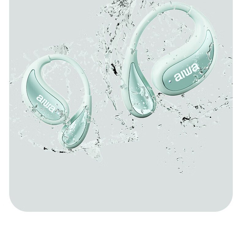 Aiwa Aw35 [Luxury New Experience] Ear-Hook Bluetooth Headphones, Bone Conduction Concept, Open Wireless Sports Headphones, Compatible with Huawei, Xiaomi, Apple, Latest Model 2025, White 16