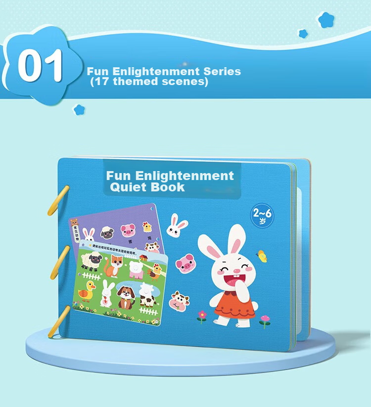 Mimeng Baby Quiet Book, Tear-Off Book for Infants, Chewable Hand-Tear Book with Stickers, Concentration Training, Early Childhood Education Toy 16