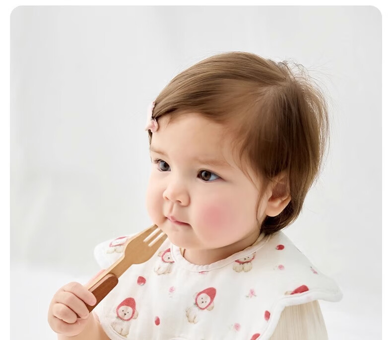 Niduoxiong Newborn Baby Waterproof Bib A-Class Petal Feeding Bib Pure Cotton Gauze Baby Eating Bib 19