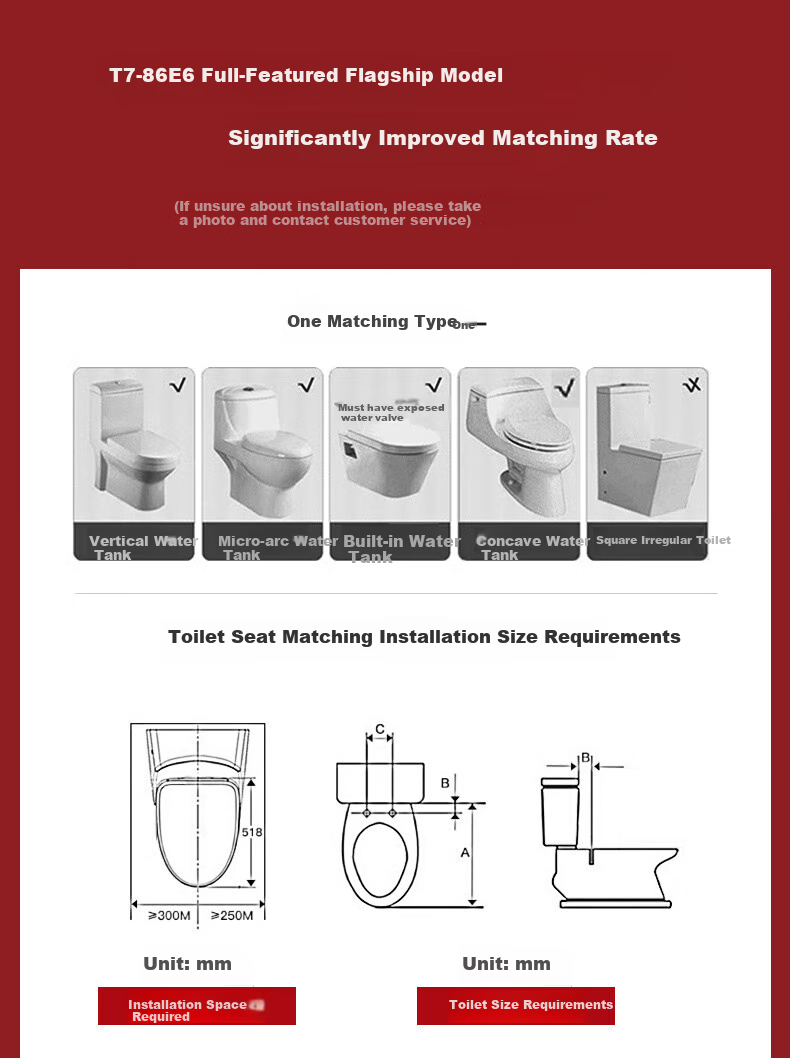 TOSHIBA Smart Toilet Seat Instant Heating Warm Air Drying Foam Shield Splash-Proof Antibacterial Deodorizing Electric Heating T700 19