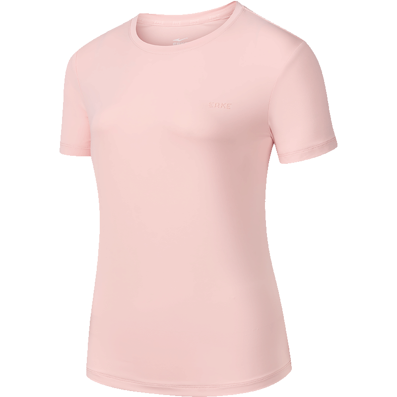 ERKE Women's Summer Sun Protection T-Shirt, Slim Fit Round Neck Knit Short Sleeve UPF50+ Outdoor Sunblock Top
