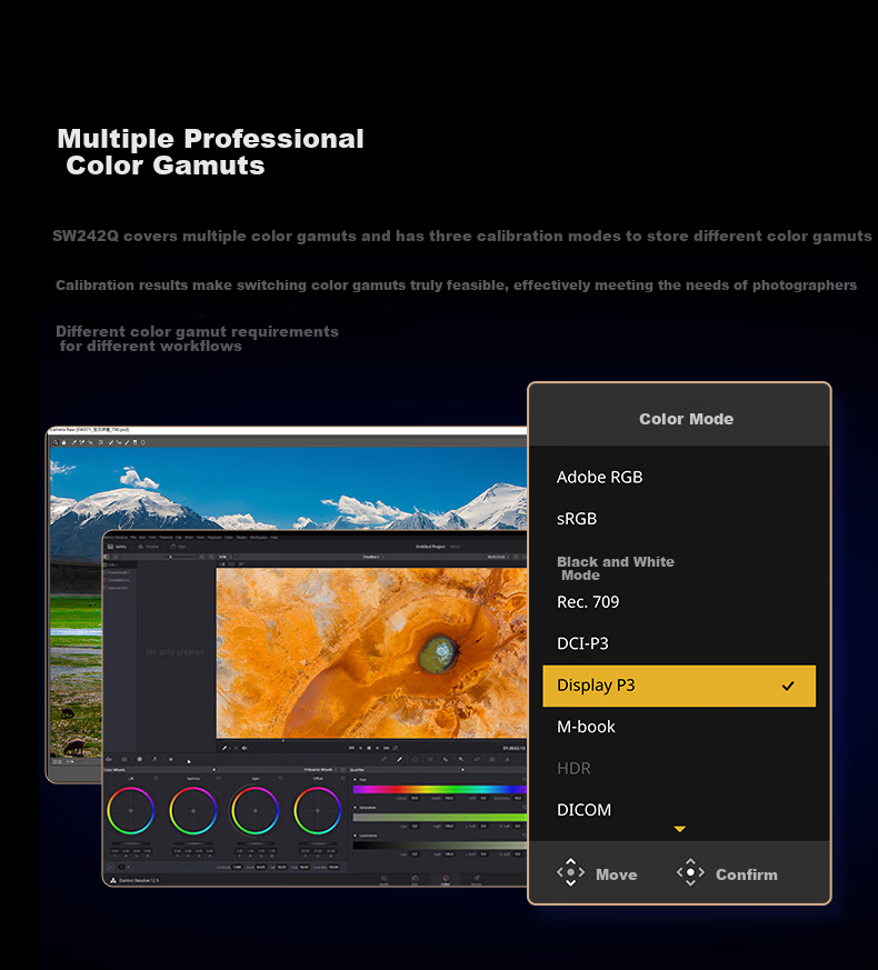 BenQ SW242Q, 24.1-Inch 2K 16:10, Type-C 90W Power Supply, Hardware Color Calibration, Professional Photography Retouching, Video Post-Production Monitor 18