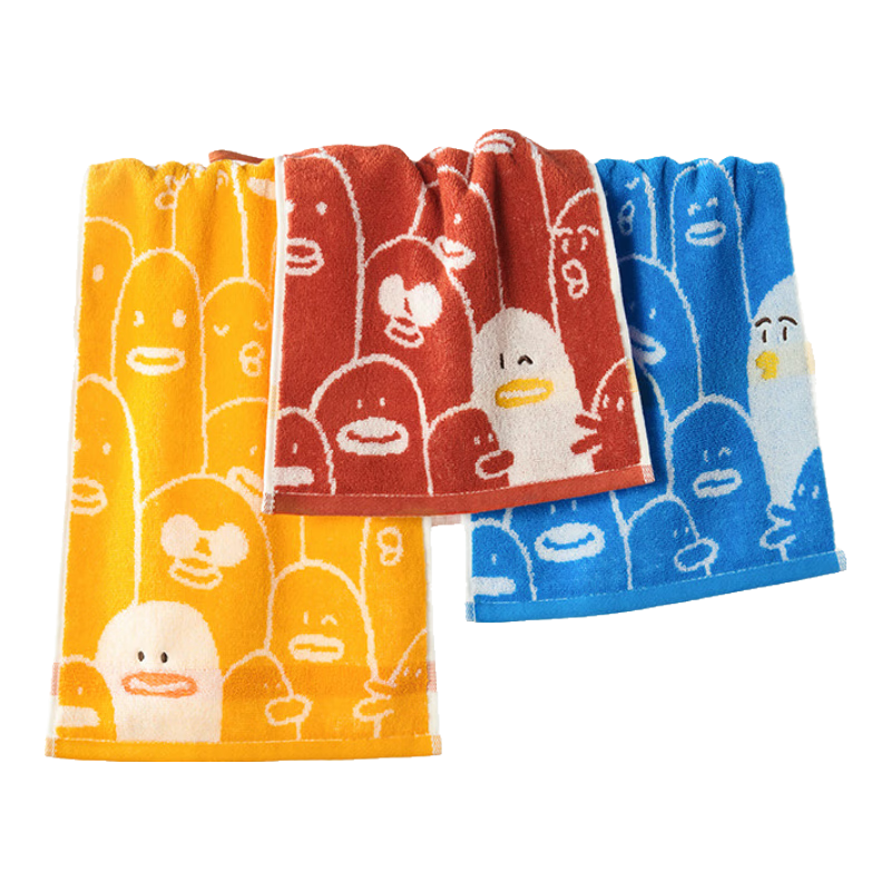 Jieyu Children's Towel, 100% Pure Cotton, Class A Antibacterial, Face Towel, Cute Cartoon Design, Soft And Skin-Friendly, Small Face Towel for Sports