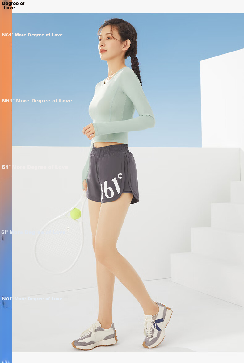 361° Sports Fitness Yoga Shorts, Summer Lightweight, Anti-Exposure, Fake Two-Piece Design, Running Sports, Breathable Shorts for Outdoor Wear 23