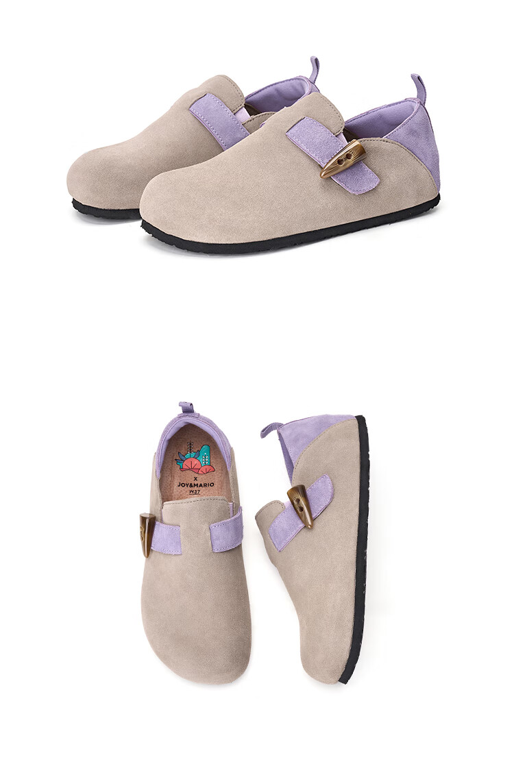 J&M Birkenstock-Style Women's Shoes, Spring Outdoor Wear, Soft Sole, Retro, Full Coverage, Casual, Niche, Women's Flats, Coffee Color, Size 40 15