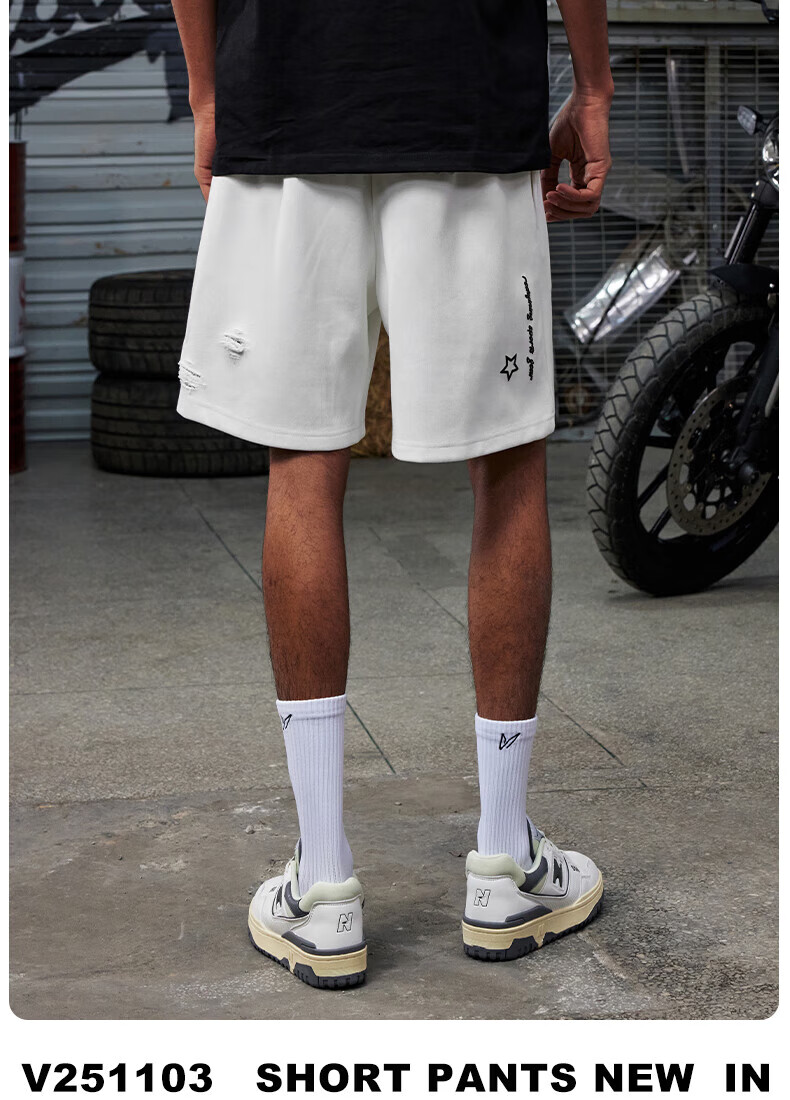 VEIDOORN Summer Heavyweight Party Shorts, Cotton Sweat-Absorbing Basketball Shorts, Sports Shorts, Loose Trendy Four-Point Pants, American Style for Me 9