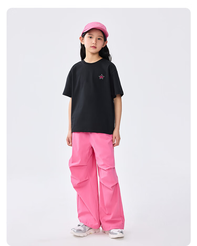BALABALA Children's Clothing, Girls' Short-Sleeve T-Shirt, Summer Wear for Older Kids, Quick-Dry Sweet Printed Top, 208225117029 13