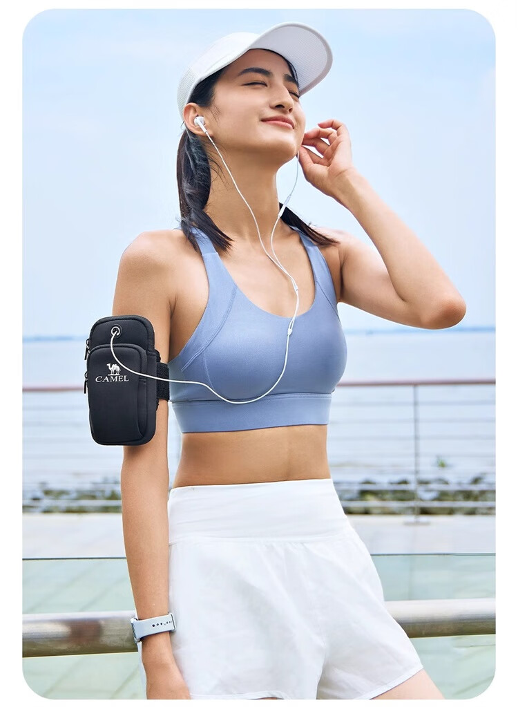 CAMEL Running Armband Phone Holder Unisex Sports Outdoor Wrist Bag Light Gray 21