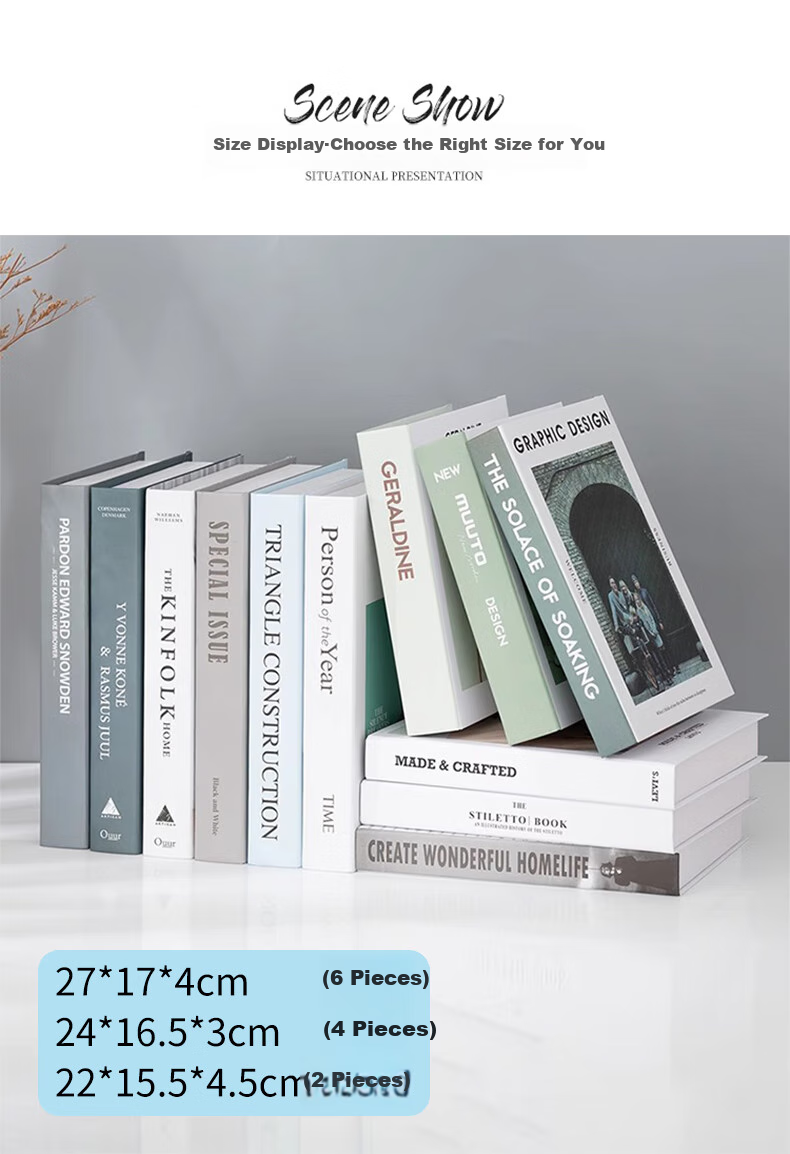 Jianyishijia Simple Modern Nordic Style Fake Book Decorative Prop Ornament Creative Living Room Bookshelf Display Model 5