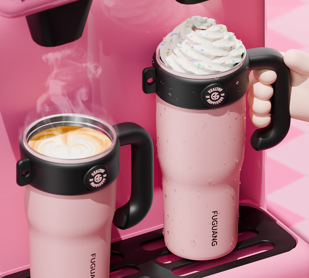 Fuguang Giant Straw Insulated Ice Water Bottle Large Capacity Female Student High-Value 316L Stainless Steel Tea Cup 8