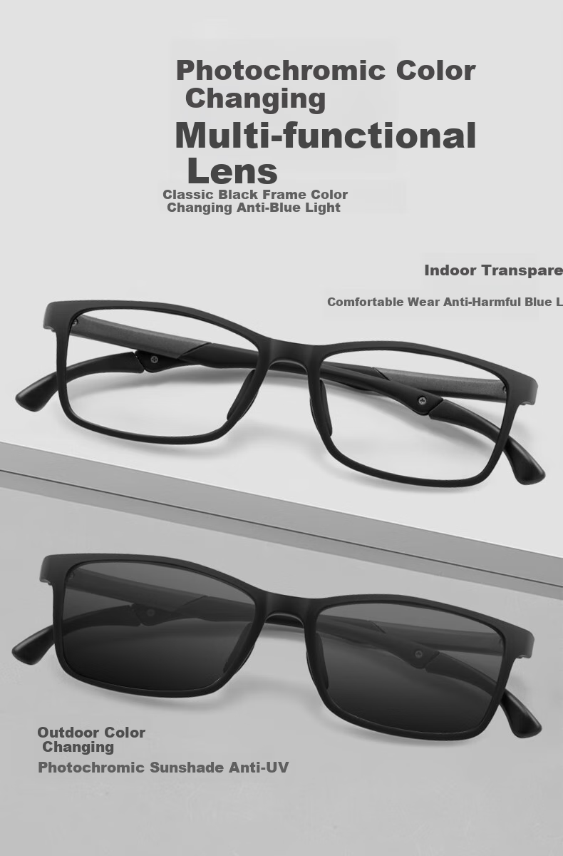 Jingbang Myopia Sports Glasses for Men, Anti-Blue Light Photochromic, Imported Materials EMS Ultra-Light Customizable Eyeglass Frames 60057 1