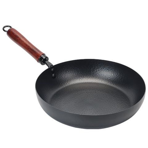 Zhangsanfeng Non-Coated Iron Wok Pan for Home Use, Suitable for Grilling Meat, Cooking Steak, Frying Eggs, 28cm Pre-Seasoned Cast Iron Pa
