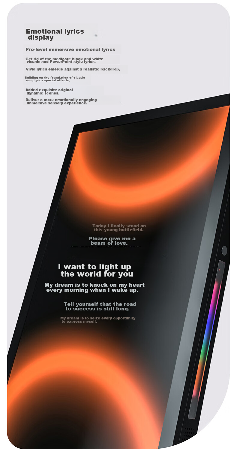 CC&JBL Time Album Floating Lyrics Speaker Electronic Photo Frame Floating Subtitles Bluetooth Speaker Home Desktop Calendar Frame Smart Home Birthday Gift for Men and Women 7