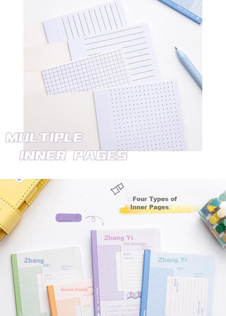 Yuhe Sticky Note Expansion Pad for Students, Adhesive Markers for Error Correction And Note-Taking, Multi-Functional Memo Pads with Labels, 2-Pack, 4235 Grid 6