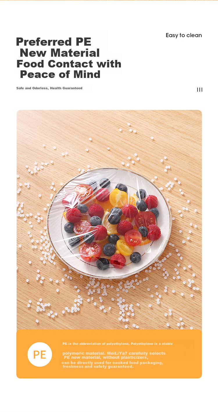 MARYYA Food-Grade Cling Film Large Size 150m*30cm Microwave-Safe High-Temperature Resistant with Built-In Cutting Blade 6