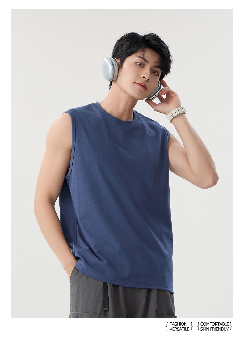 Baleno Men's Summer Vest Casual Cotton Sleeveless T-Shirt Youth Outdoor Sports Loose Breathable Tank Top 9