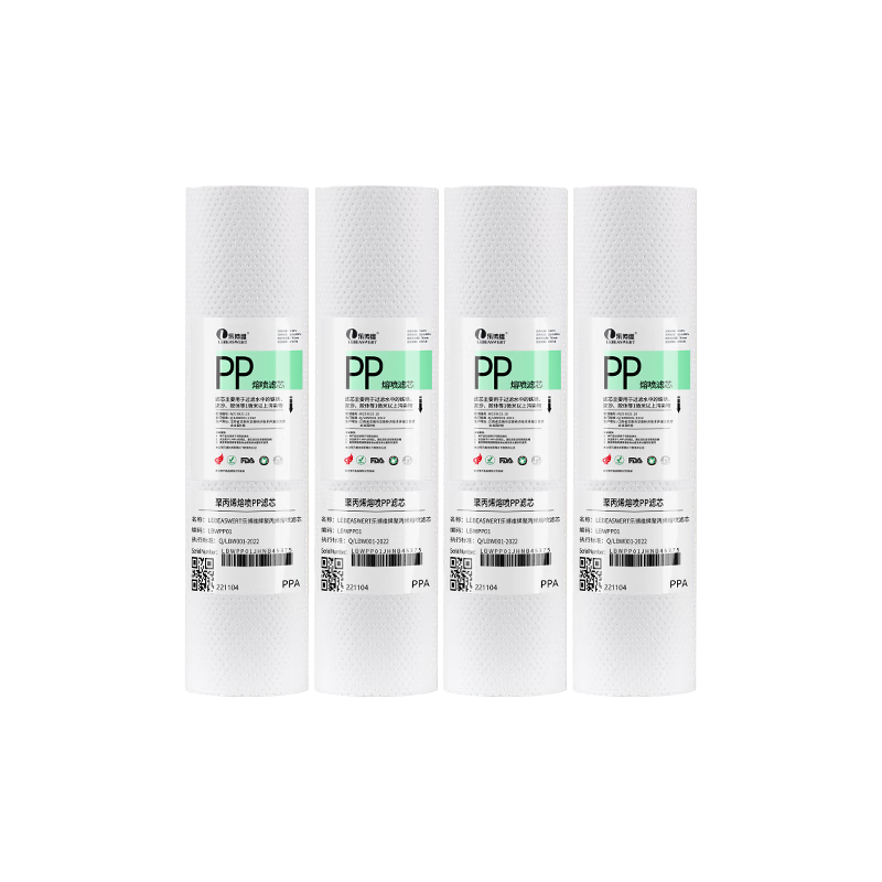Lebeaswert Water Purifier Filter Cartridge Compatible with Various Water Purification Systems, PP Cotton Filter Cartridge Pre-Filter Meltblown Polypropylene PP Cotton Filter Cartridge 4 Pieces with Pre-Filter Bottle Wrench