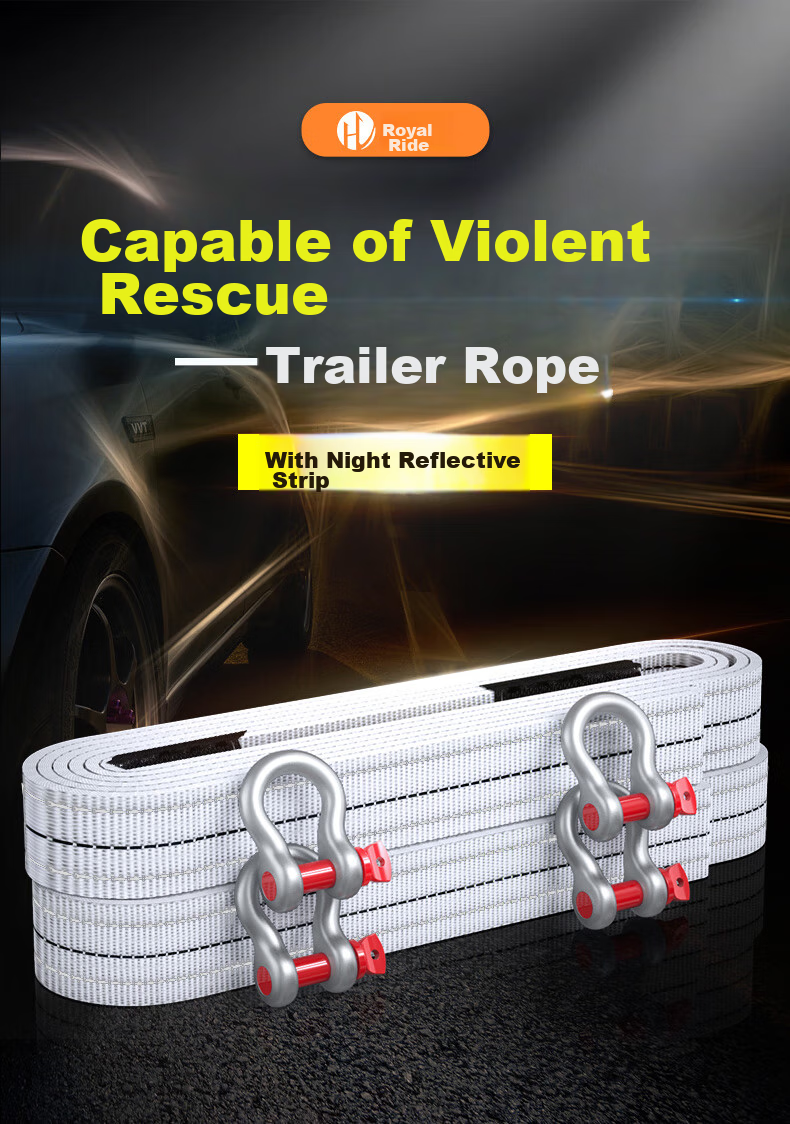 Huangchi Car Tow Rope, Off-Road Vehicle Towing Rope, Car Pulling Rope, Rescue SUV-Specific, 5 Meters, 10 Tons, Triple-Layered Thickened 1
