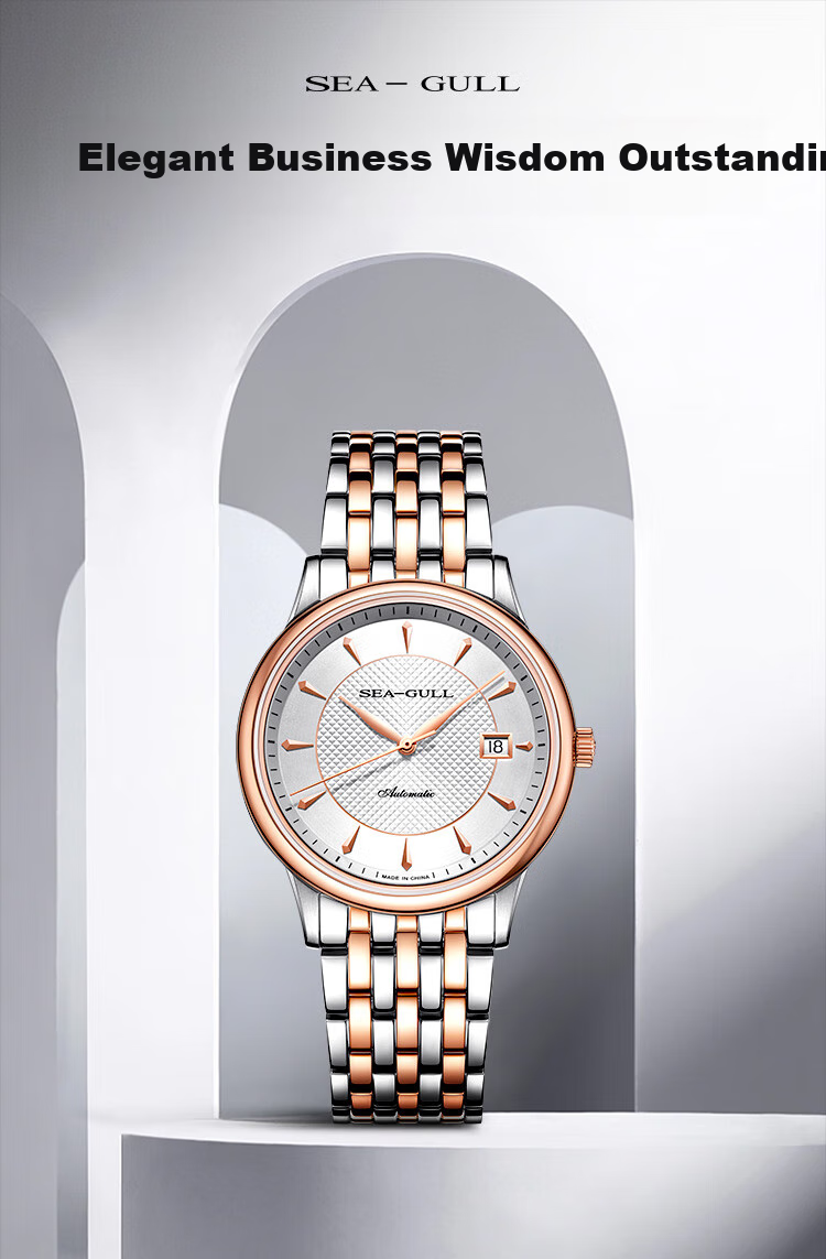 SEAGULL Automatic Mechanical Watch for Men, Simple Calendar Men's Watch, Birthday Gift for Men, National Watch 819.13.1054 32