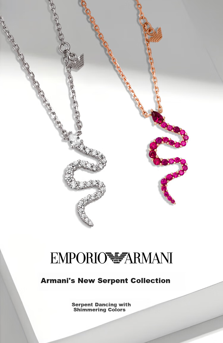 EMPORIO ARMANI Women's Necklace, Fashionable Silver Snake Necklace, Birthday Gift for Girlfriend, EG3611040 1