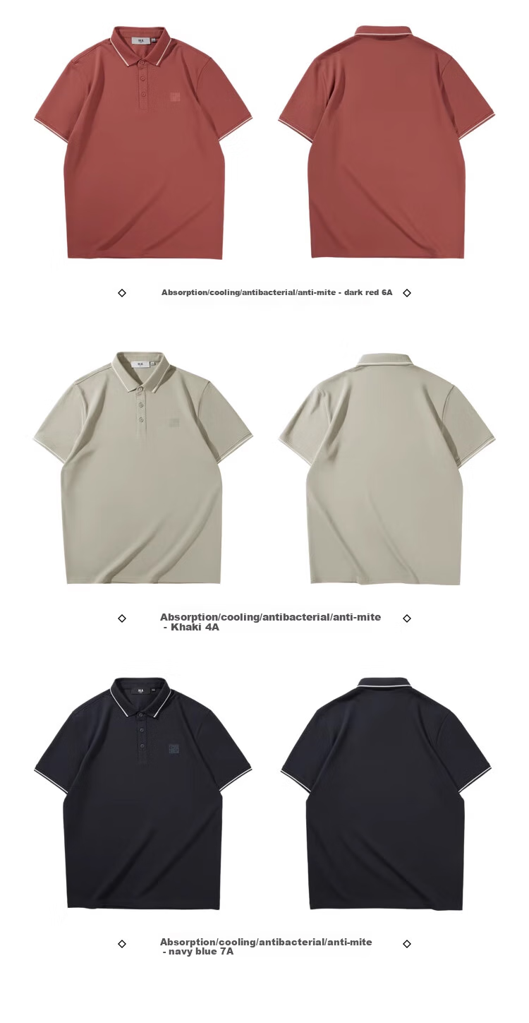 HLA [Brand Exclusive] Men's Short-Sleeve Polo Shirt, Three Kingdoms Cool-Touch Design for Summer Wear 12