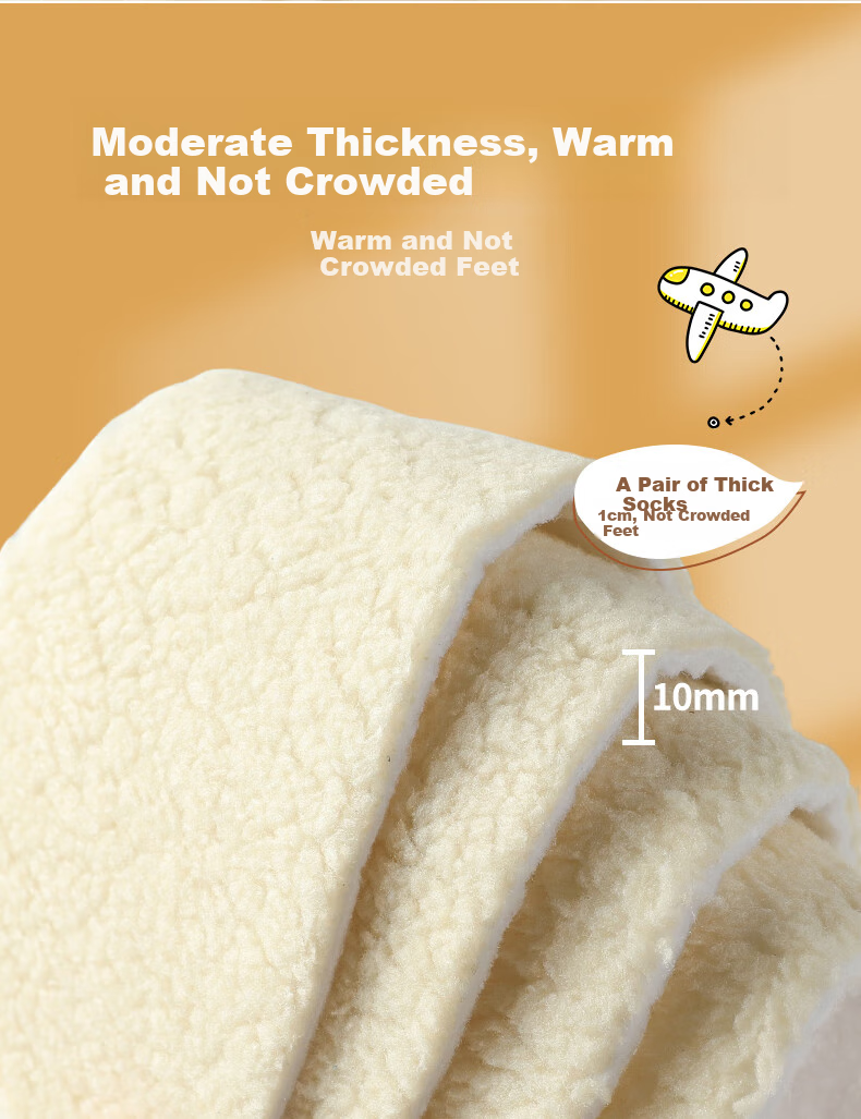 FOOTOPPO Children's Warm Lambswool Insoles, Thickened And Fleece-Lined for Winter, Anti-Cold Plush Wool Shoe Insoles 6