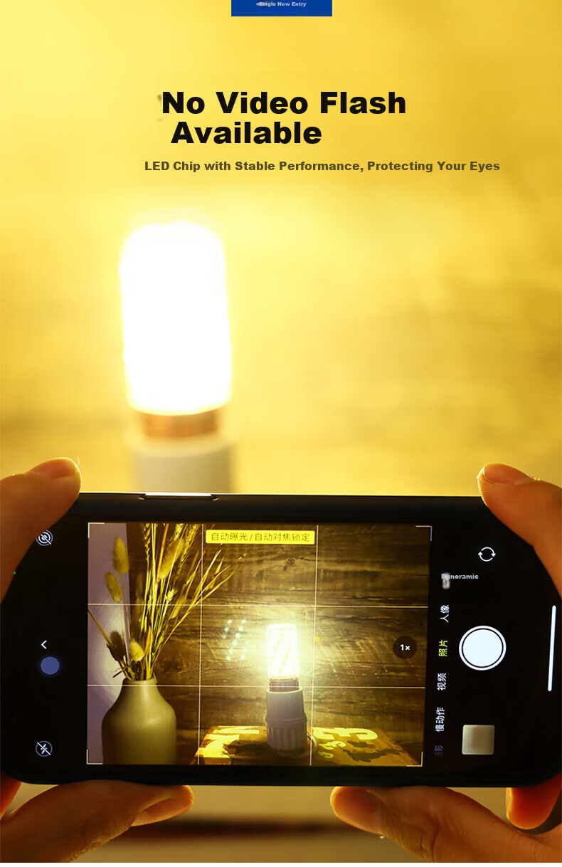 Zideng LED Corn Bulb Globe Light High Brightness 12W Energy-saving Replaceable Light Source E14 Small Screw Base 7