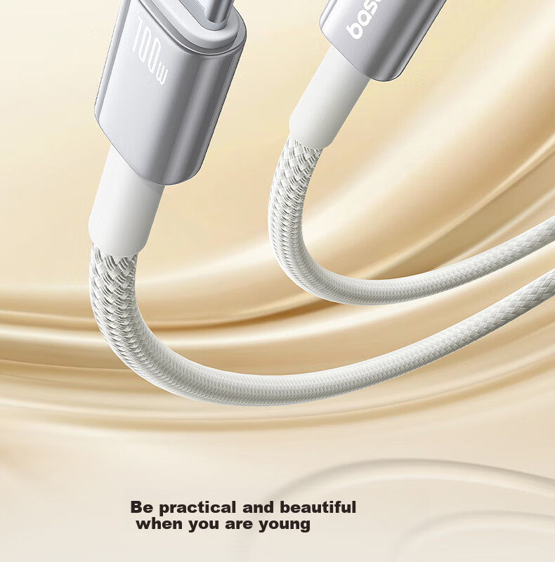 BASEUS Apple 18 Charger Cable, Dual Type-C Data Cable, PD100W Fast Charging Cord, Suitable for IPhone 17/16/15, Huawei, Xiaomi Laptops, 1 Meter 2