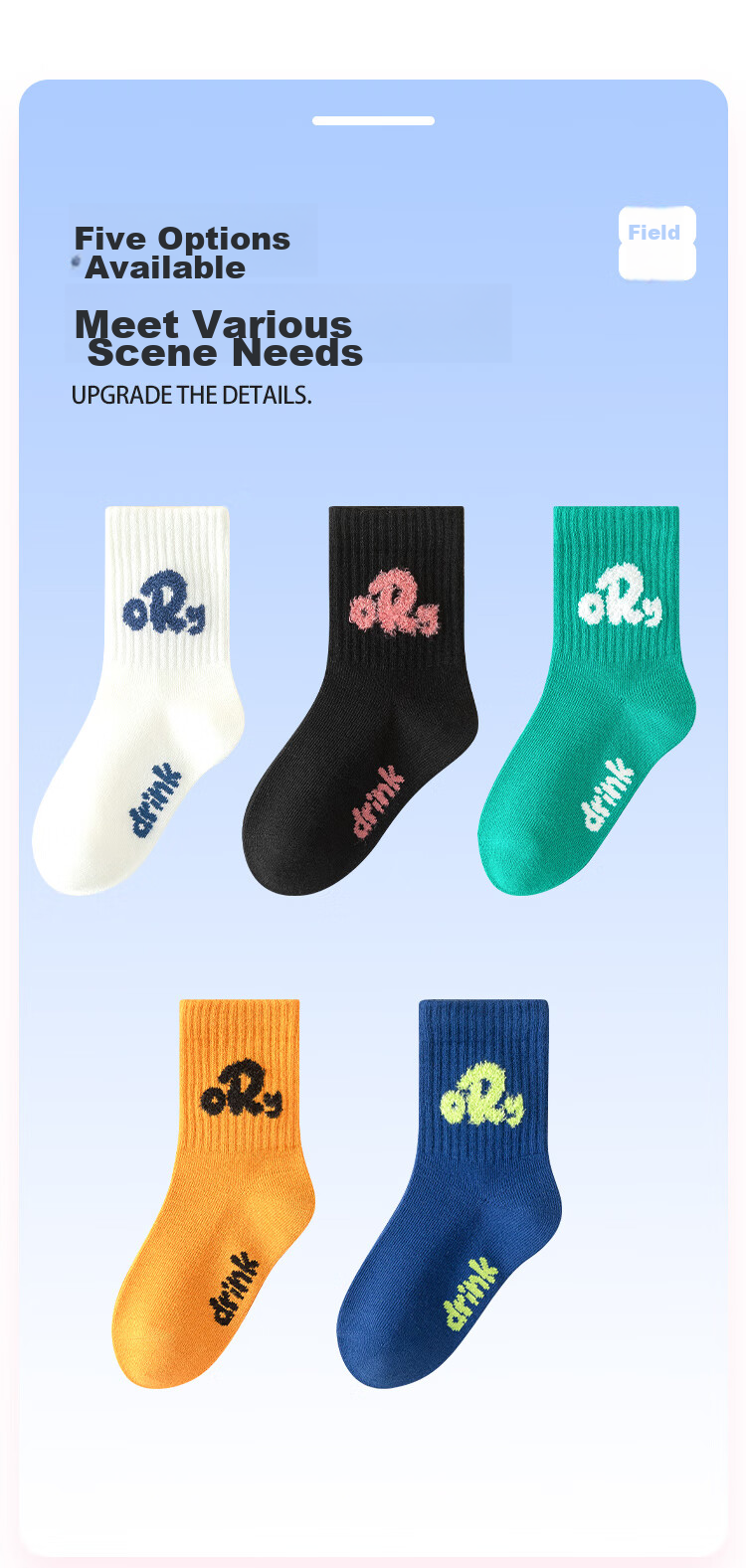 MiiOW Children's Socks, Girls' Mid-Calf Socks, Autumn And Winter Letter Trendy Socks, Girls' Sports Socks, 5 Pairs, Colorful Letters, XL 7