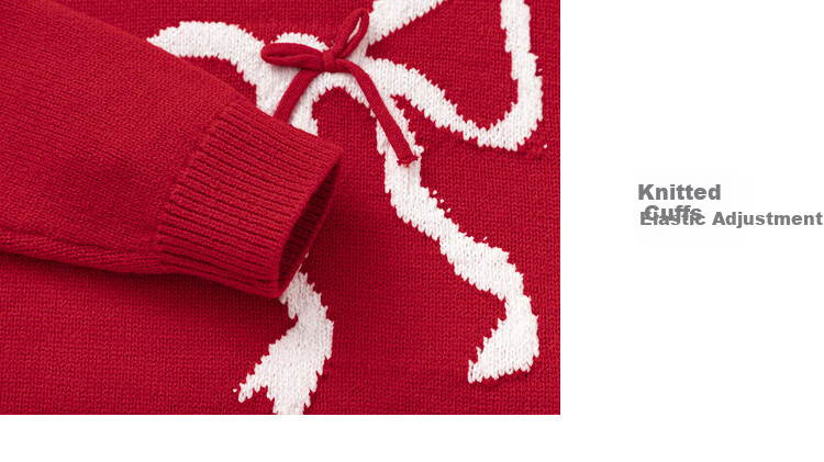BALABALA Girls' Sweater, Children's Knitwear, Spring And Winter Wear, Red Stylish Sweater, New Year's Outfit 9