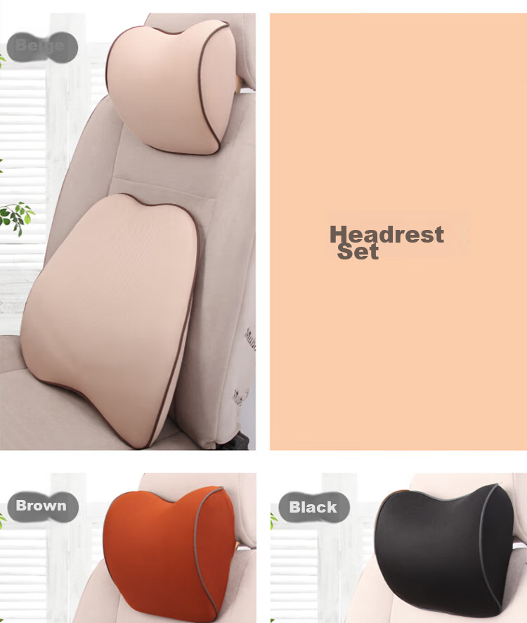 Jiubai Car Headrest, Space Memory Foam Headrest, Car Cushion, Neck Support Pillow, Black 18