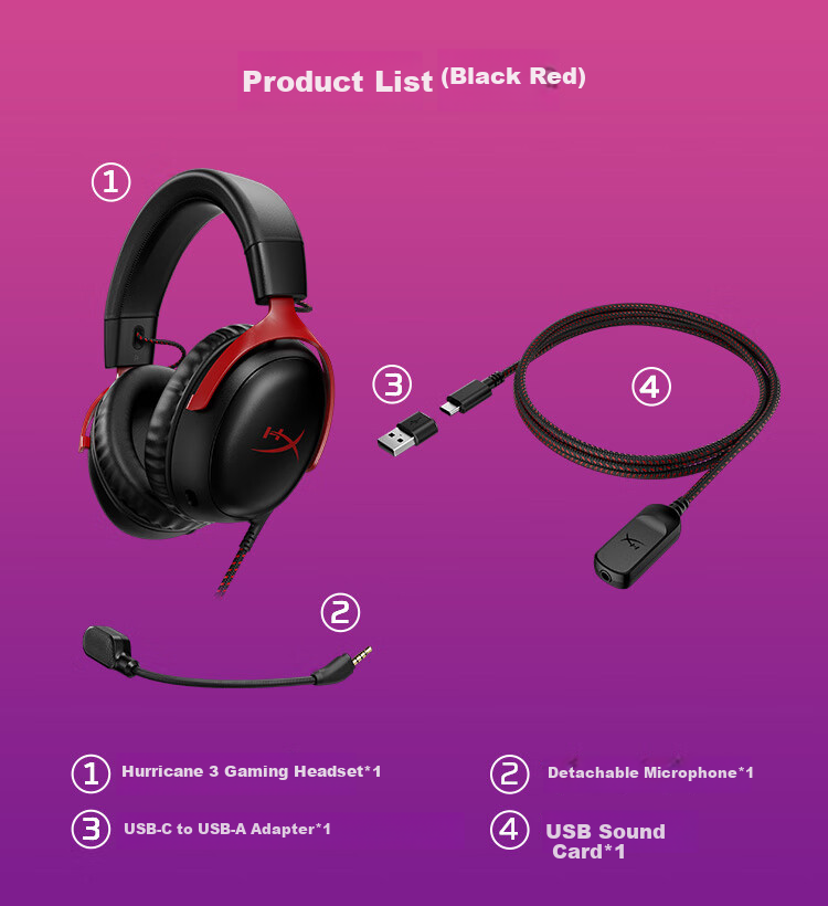 HYPERX Cloud III Wired Black And Red DTS Sound 53mm Driver E-Sports Over-Ear Gaming Headset Compatible with Triangular Actio 7
