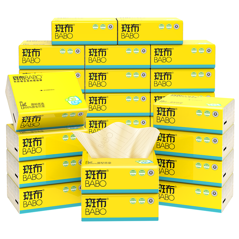 Banbu Facial Tissues, 3-Ply, 90 Sheets*30 Packs, Extra Large S Size, Water-Resistant And Strong, Toilet Paper, Napkins, Box of Tissues