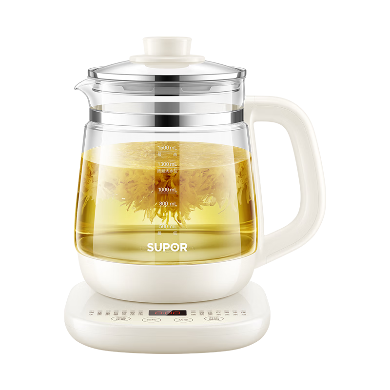 SUPOR ZMD Assured Series, Health Pot, 1.5L, High Borosilicate Glass, Multifunctional, Smart Reservation, Fully Automatic Heating, Tea Pot, SW-15Y22