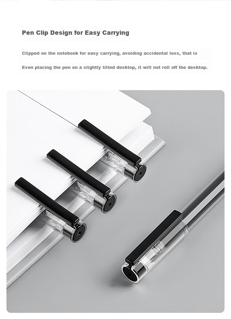 GuangBo Needle-Tip Pen, 0.5mm Black Ink, Large Capacity, Extra Writing Power, Full Needle-Tip Pull-Cap Black Pen, for Business, Office And Student Use, 12 Pens/box, B72009D 6