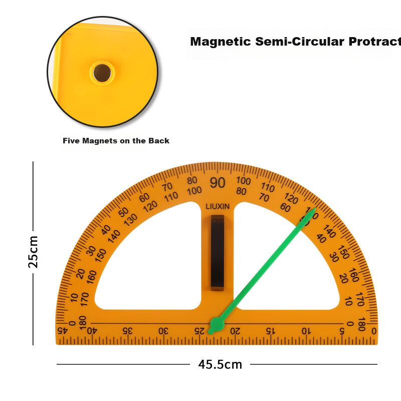 Liuxin Triangle Ruler Protractor Teaching Aid, Magnetic Math Tool for Elementary And Middle School Students, Stationery And Learning Supplies, Back-To Season And Teacher's Day Gift, Educational Kit Set for Gifting 4