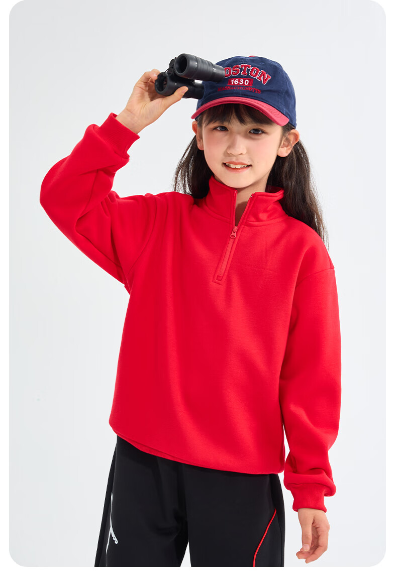 Snoopy Boys' Pullover Sweatshirt Spring and Autumn Kids' Half-Zip Casual Top 2026 New Youth Breathable Spring Sportswear 17
