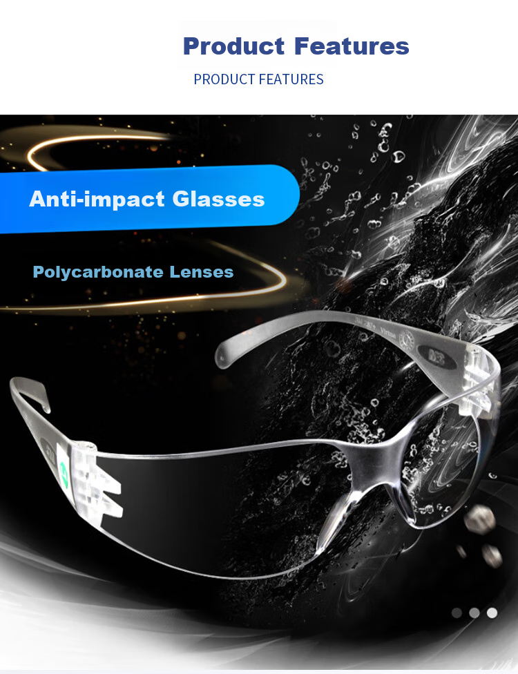3M Safety Goggles, Cycling Windproof Dustproof Protective Eyewear, Industrial Cutting Anti-Marring Splash Impact Protection 11228, 1 Pair 2