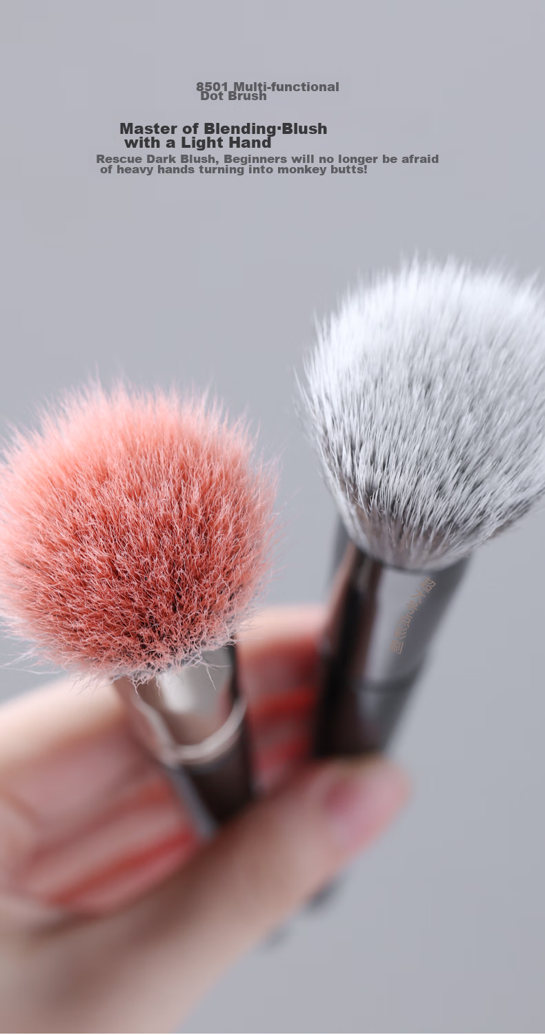 Goood 8501 Extra-Large Wool Blush Brush, Color Brush, Makeup Brush, Highlighter Brush, Powder Brush (Professional Single Brush for Beginners, Makeup Tool with Protective Sleeve) 1