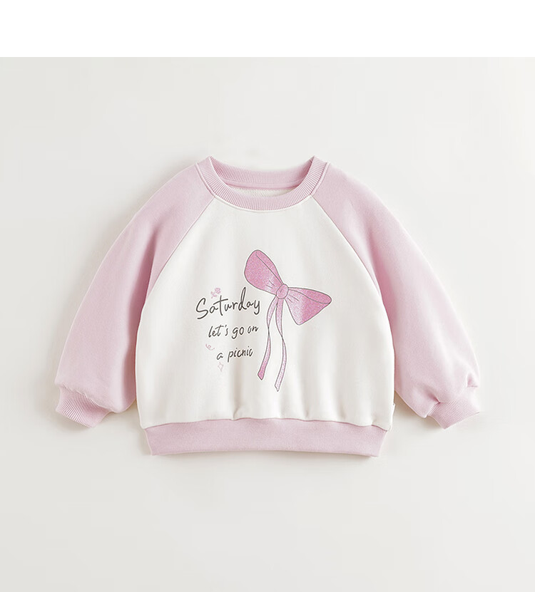 MARC&JANIE Girls' Playful Bow Contrast Color Sweatshirt, Baby Loose Top, Spring 2025 Collection, 250215 2