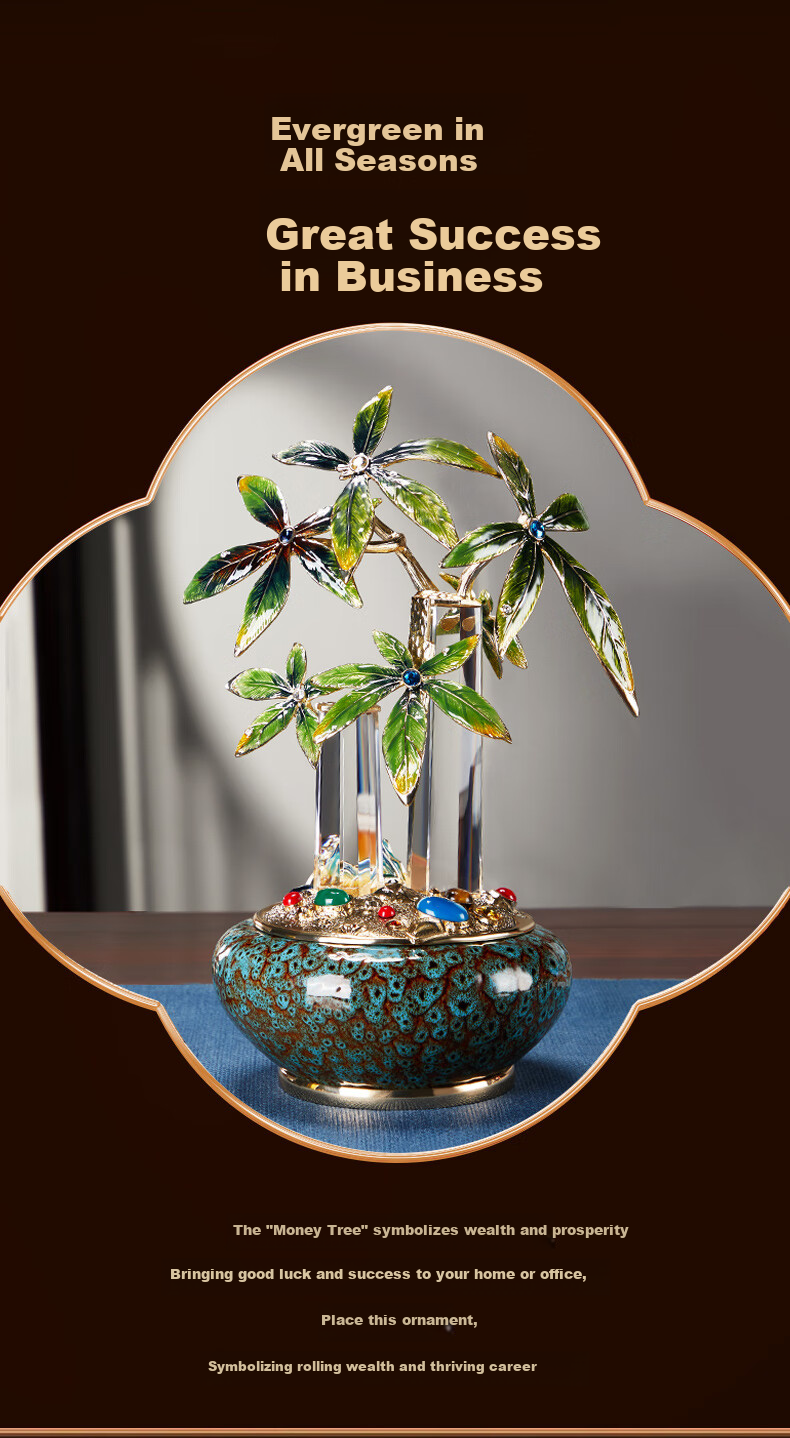 Nuoshiman Pachyphora Tree Ornament, Craft Store Opening Gift, Housewarming Present, Office Living Room Cashier Counter Decoration, Company Reception Desk Display 2