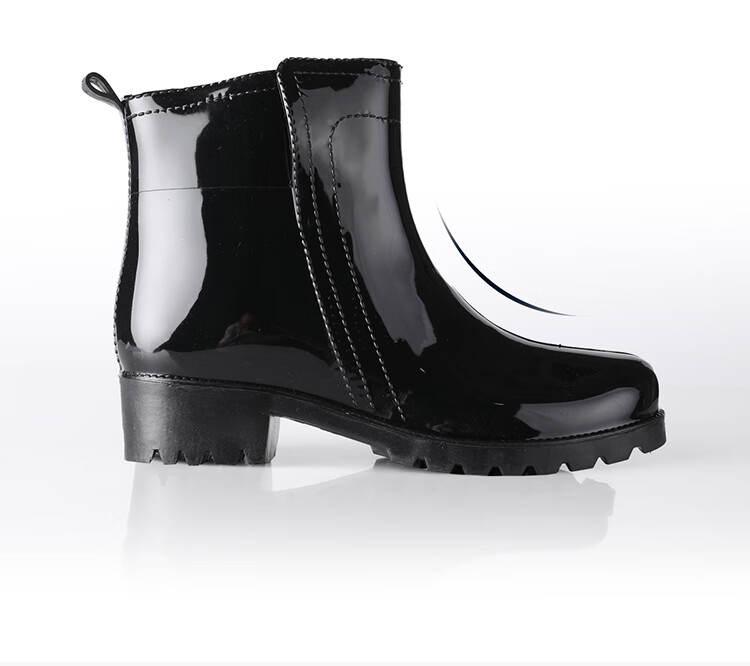 FOOTOPPO Women's Chelsea Rain Boots Fashion Short Waterproof Non-Slip Rubber Shoes Adult Short Water Shoes 8