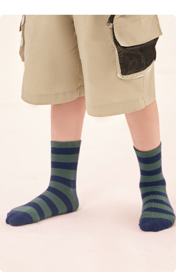 BALABALA Children's Socks, Cotton Autumn New Style Striped Mid-Calf Socks for Boys And Girls, Four Pairs Pack, 209925172207 8