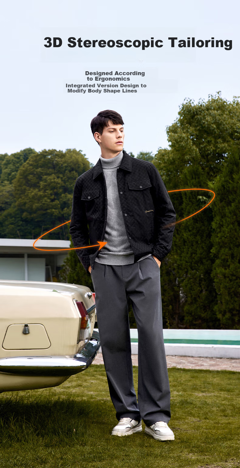 DANCING WOLVES [Lining Padded] Checkered Workwear Lapel Jacket, Warm Windproof Men's Coat, Army Green, Size 165 5