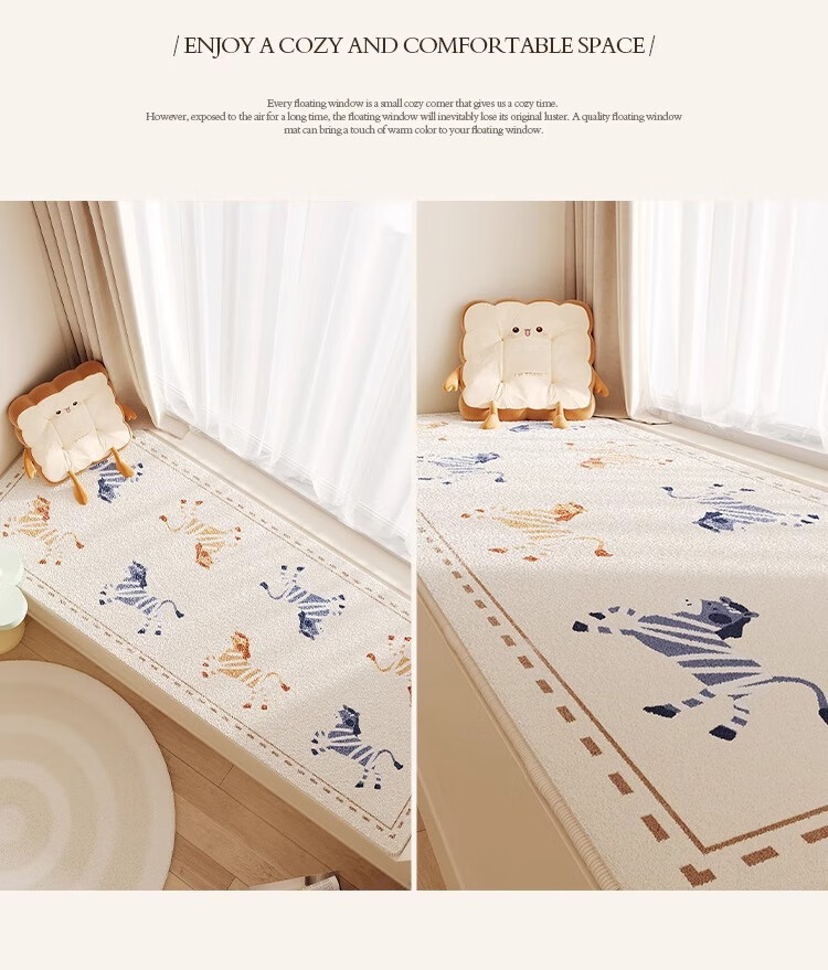 Manshuo Bedroom Bay Window Cushion, Windowsill Seat Pad, All-Season Balcony Tatami Mat, Thickened Sofa Cushion, Non-Slip, 80*220cm 9