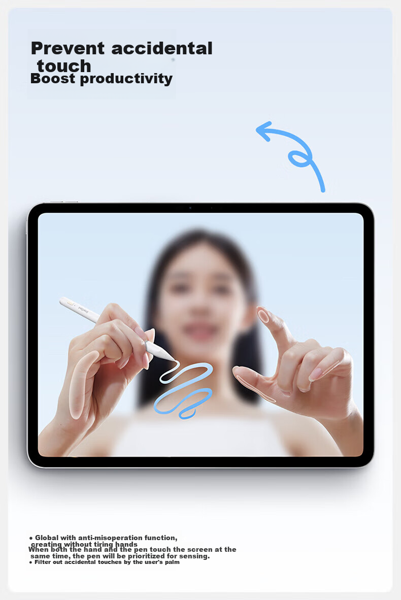 Shanmo Capacitive Stylus Compatible with IPad 2026 Pro/Air/Mini, Apple Pencil Alternative, Second-Generation Anti-Mistouch Writing And Touch Pen with Light Display on Body 14
