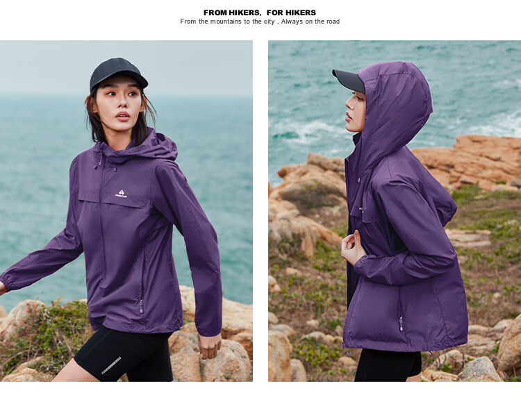Pioneer Camp Zhuque Sun Protection Jacket for Women, Summer Outdoor Breathable UV-Resistant Hooded Original Yarn Sun Protection Clothing, Lightweight Outer Coat 10